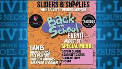 Sliders and Supplies from Calvin’s Tutoring Services and Trackside Burgers & BBQ