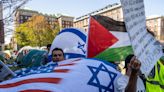 Pro-Palestinian protest attempts to drown out pro-Israel march at Columbia