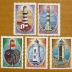 (5 _ 5)~前蘇聯新郵票---遠東諸海的燈塔---1984年--- 5 全---風景建築專題