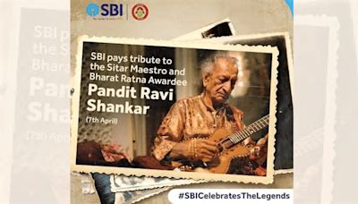 Pandit Ravi Shankar playing the guitar? SBI removes social media post after backlash over image