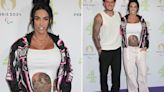 Katie Price shows off her heavily tattooed stomach on date night with JJ