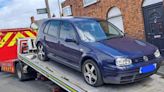 Away it goes: After more than six months this 'no tax' car is taken off the streets