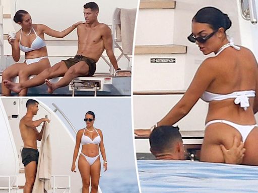 Shirtless Cristiano Ronaldo squeezes rumored wife Georgina Rodríguez’s butt aboard yacht in St. Tropez