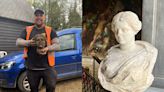 An 1,800-year-old Roman statue was found in a UK parking lot. How it got there is a mystery.