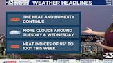 Hot and humid again with stray showers possible