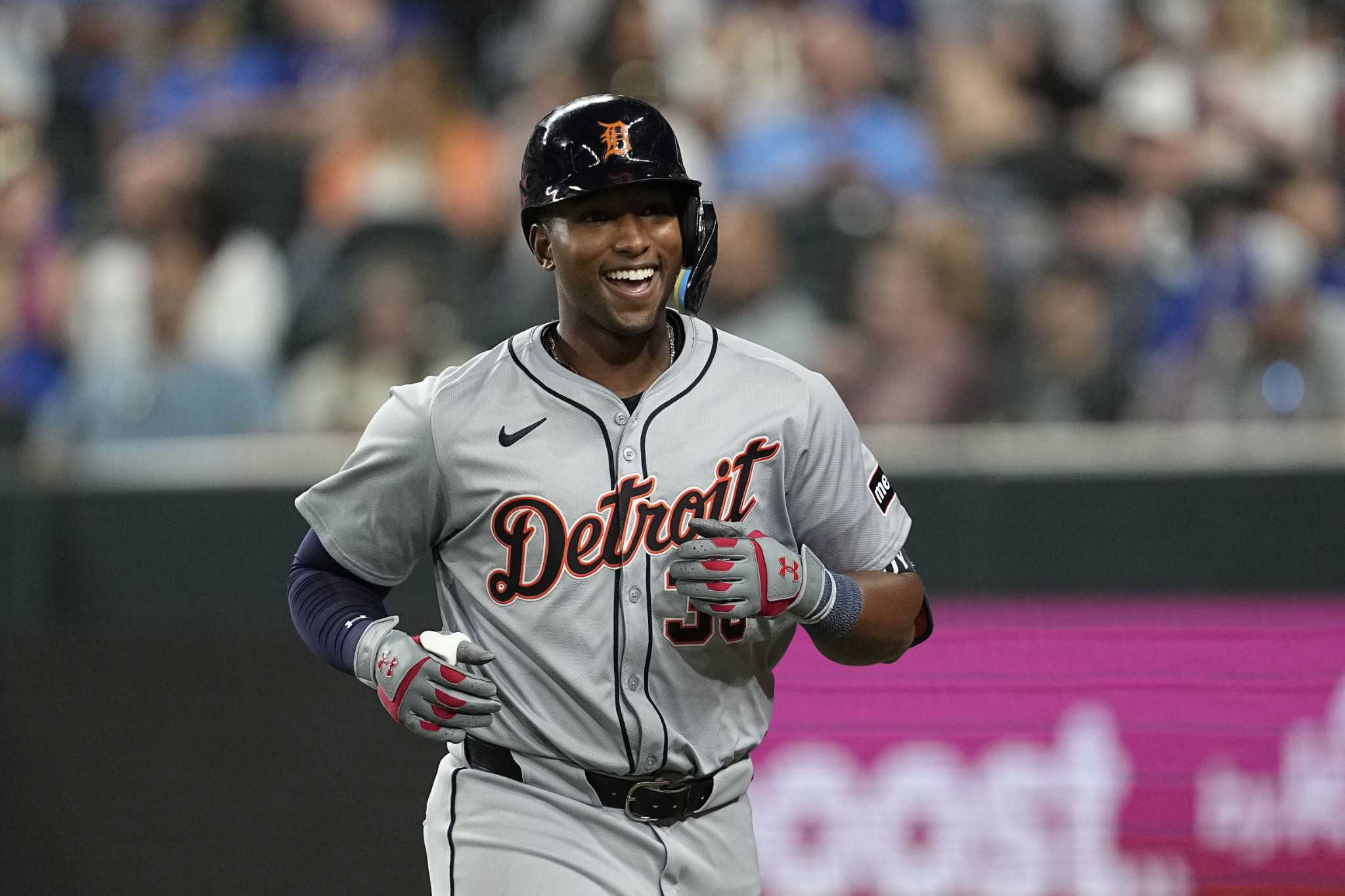 Justyn-Henry Malloy's first hit in the big leagues is a homer to break up a perfect game