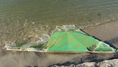 Vineyard Wind operations shut down. Bags of blade debris on Nantucket shore