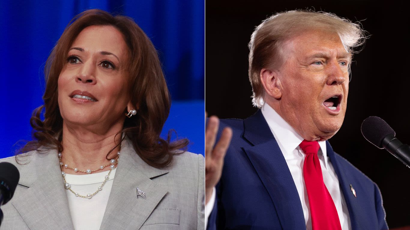 2024 split screen plays out in dueling Harris, Trump speeches