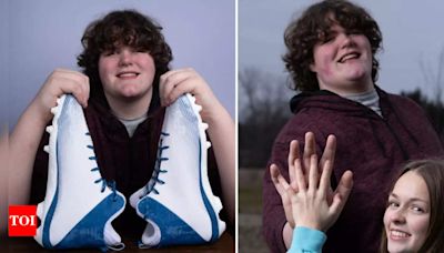 Eric Kilburn Jr. US teen creates history with Guinness World Records for size 23 shoes and 9.13-inch hands | World News - Times of India