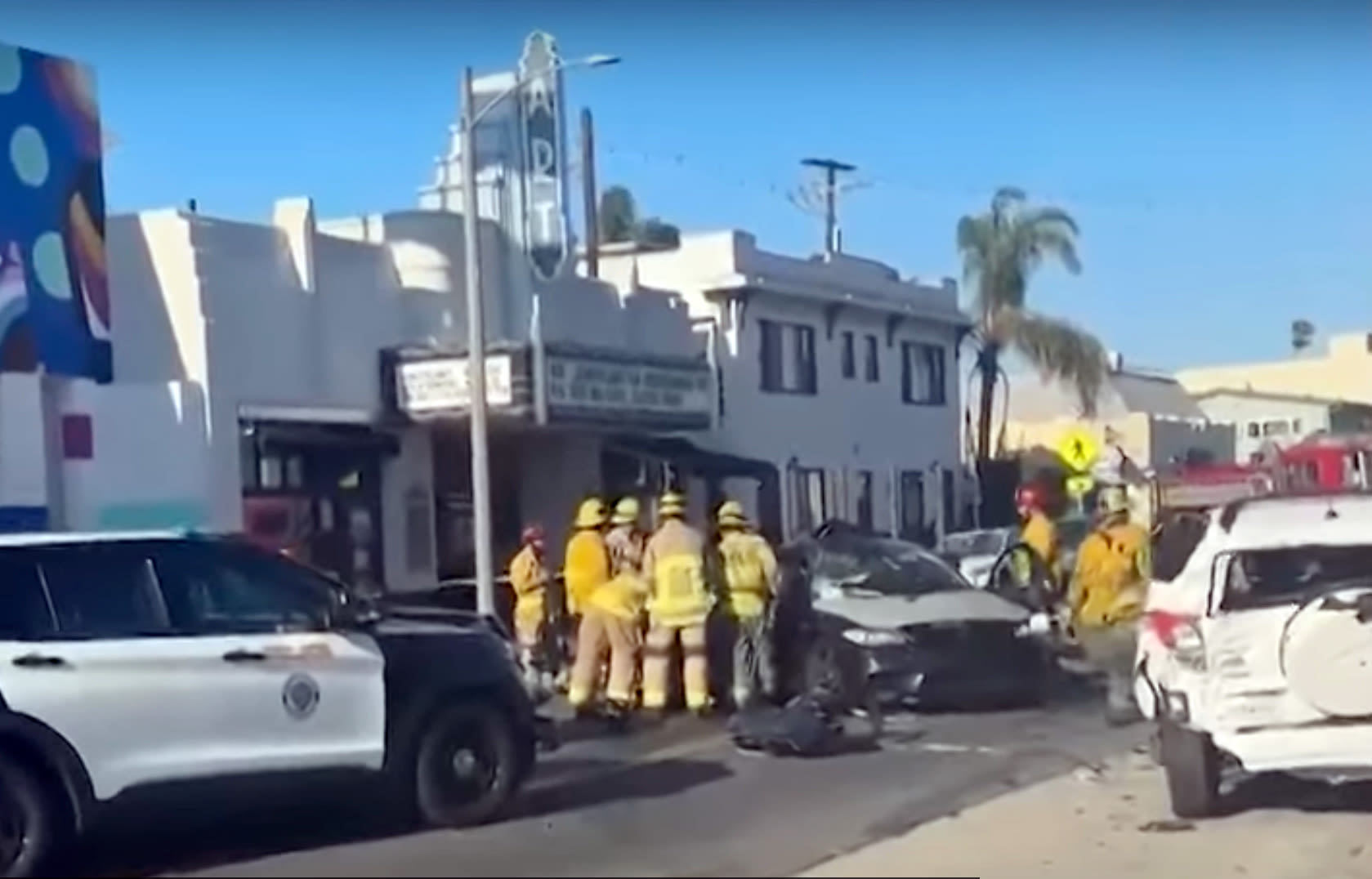 Long Beach police pursuit ends in violent crash, with suspect calling for help from vehicle