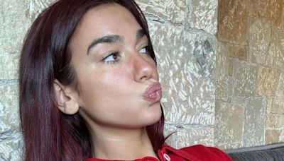 Dua Lipa Posed in Nothing But Technicolor Bikini Bottoms in Her Latest Vacation Post