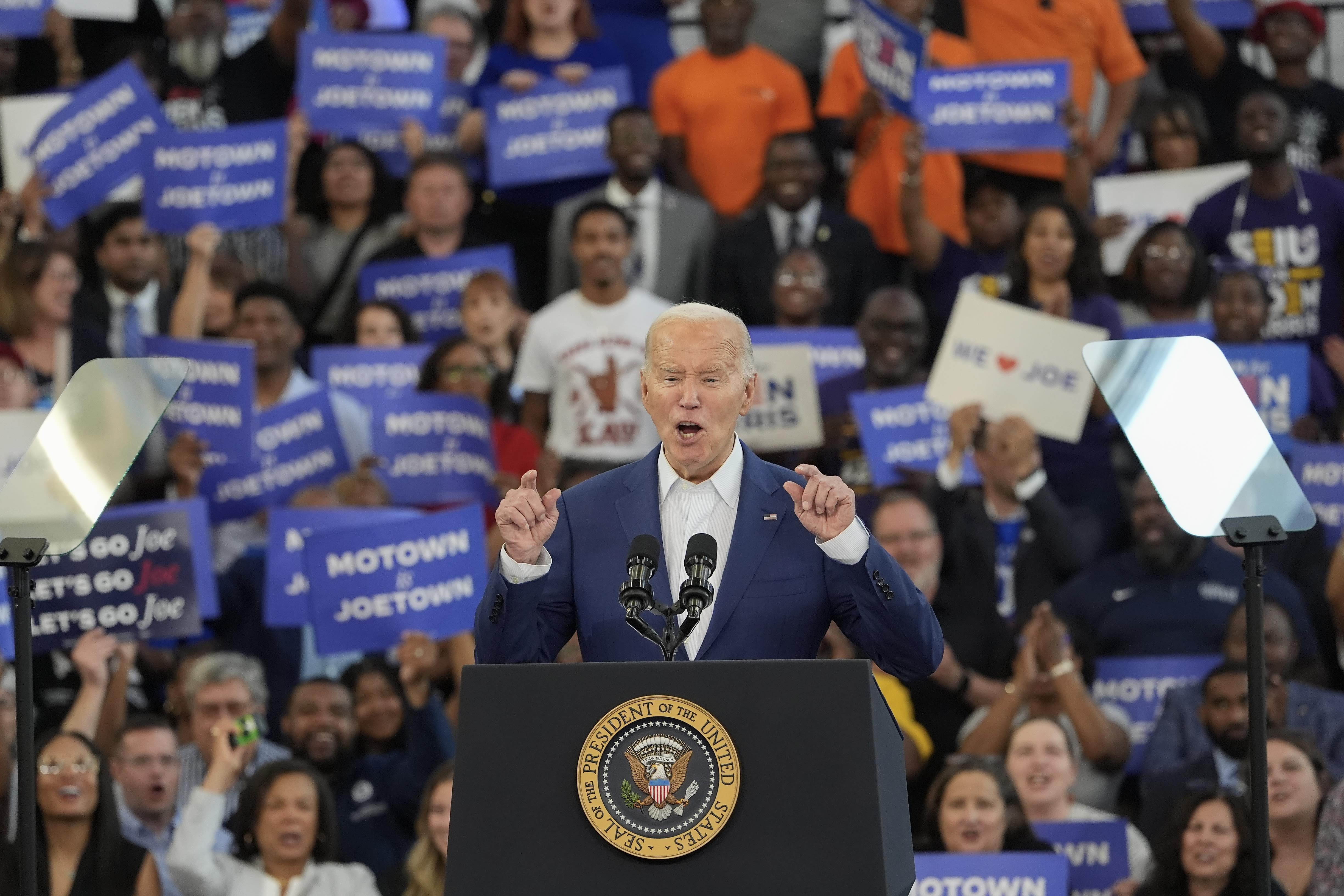 The Latest: Biden returns to the campaign trail following high-stakes news conference