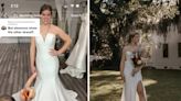 A TikTok influencer ditched her $3,000 wedding dress for a $200 thrifted gown 2 weeks before her wedding