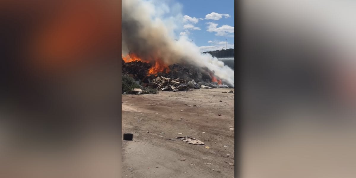 WATCH: Firefighters battle trash fire northeast of Denver