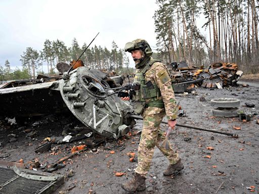 Ukraine video shows Russian armored vehicles decimated in strikes