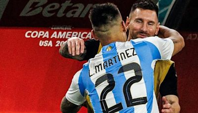 Lautaro Martínez reveló que le dijo Messi al oído en el festejo de su gol ante Perú por la Copa América