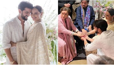 Sonakshi Sinha-Zaheer Iqbal participate in ritual with her parents Shatrughan Sinha-Poonam during wedding; UNSEEN pics go viral