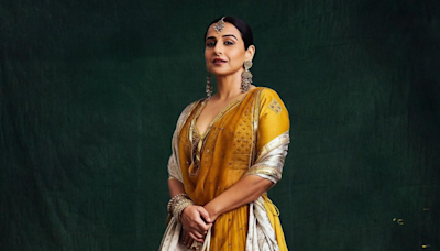 Vidya Balan Makes A Case For Sustainable Fashion With Lehenga Dyed With Marigolds Offered at Siddhivinayak