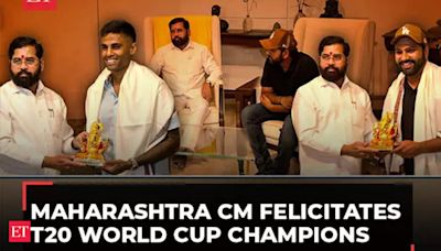Maharashtra CM Eknath Shinde felicitates T20 World Cup Champions, Rohit, Suryakumar, Yashaswi & Shivam Dube