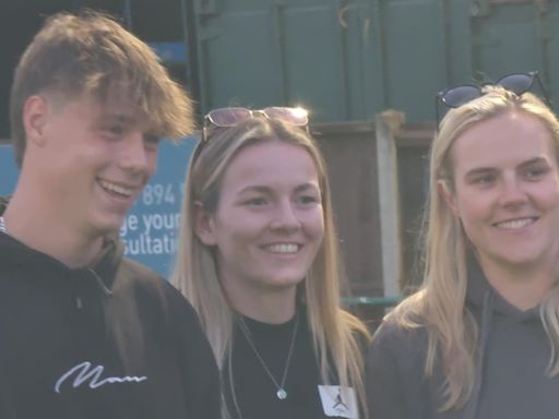 Lioness Lauren Hemp attends local football game