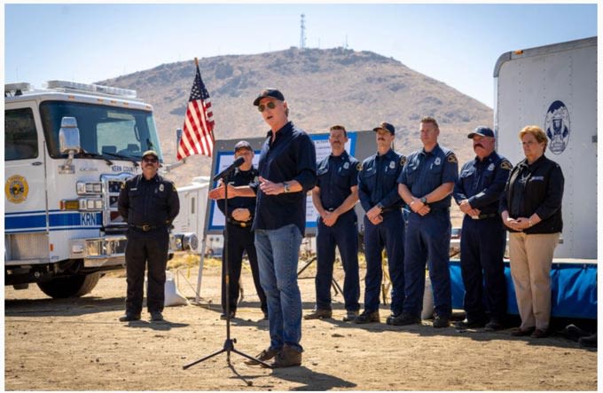 California Governor Gavin Newsom Proclaims State of Emergency in Kern County Due to the Borel Fire in Sequoia National ...