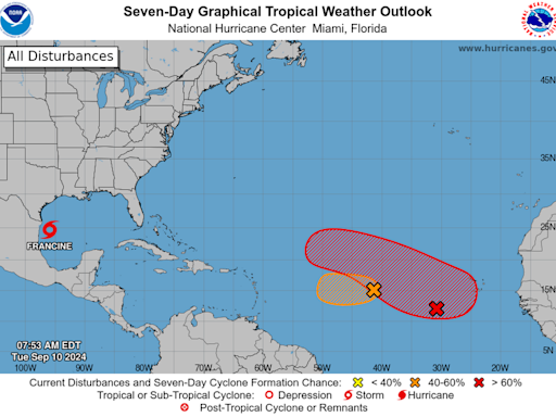 Tropical Storm Francine could become hurricane as two systems churn in the Atlantic