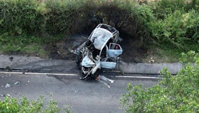 Six killed including two girls in car and motorbike crash