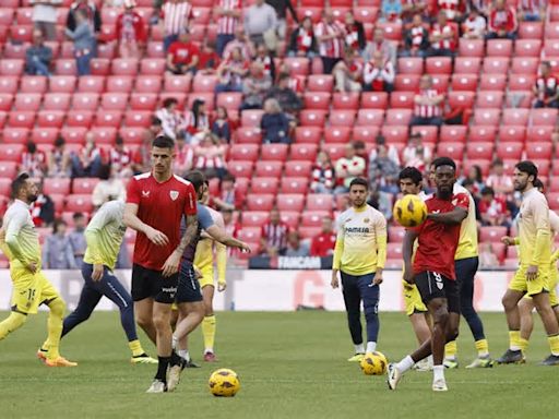 Valverde con Vesga y el equipo titular; Marcelino con Traoré y Baena en las bandas