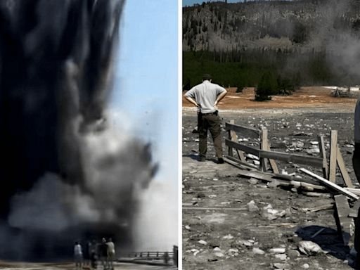Imágenes de la explosión hidrotermal en Yellowstone que causó pánico a turistas y cierre del área