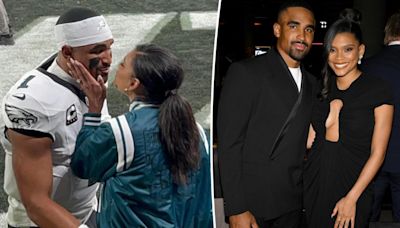 Eagles quarterback Jalen Hurts and girlfriend Bry Burrows spark engagement rumors with diamond ring at Packers game