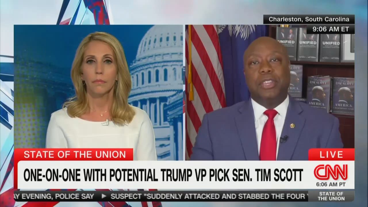 WATCH: Tim Scott Repeatedly Deflects When Confronted By CNN’s Dana Bash About Trump’s Claim He ‘Nearly Escaped Death’ in FBI...