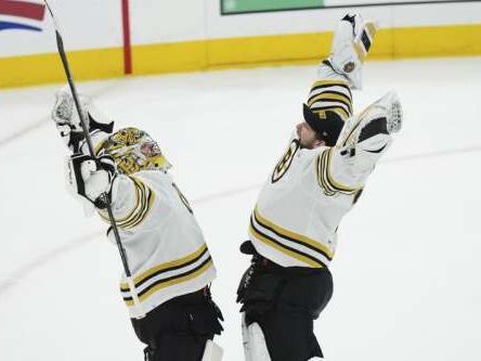 Marchand breaks team playoff goals mark, Bruins beat Maple Leafs 3-1 to move within win of advancing