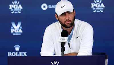 Scottie Scheffler press conference transcript, discussing his Friday arrest and his 66 at the PGA