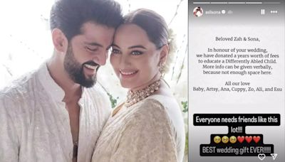 Sonakshi Sinha-Zaheer Iqbal's Friends Donate School Fee For Disabled Kid, Actress Calls It 'Best Wedding Gift Ever'