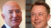 Jeff Bezos says he loves the idea of shaking hands and being friends with Elon Musk as they're 'very like-minded'