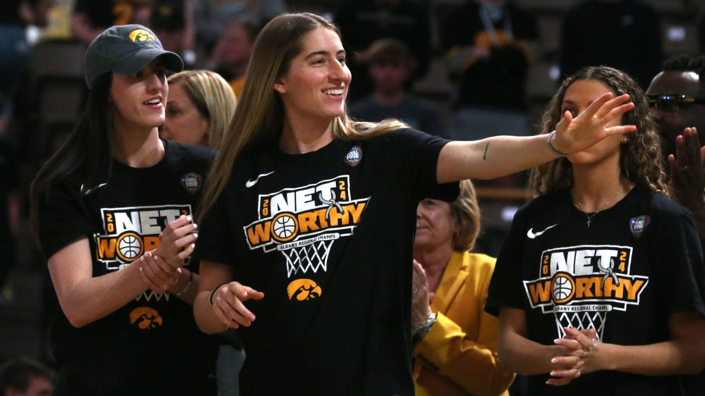 LOOK: Aces Rookie Kate Martin Reps Iowa Gear During Press Conference