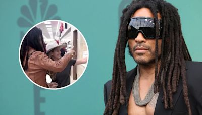 Lenny Kravitz sorprendió a una multitud al hacer sus compras en un supermercado