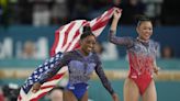 Simone Biles edges Brazil's Rebeca Andrade for her second Olympic all-around gymnastics title