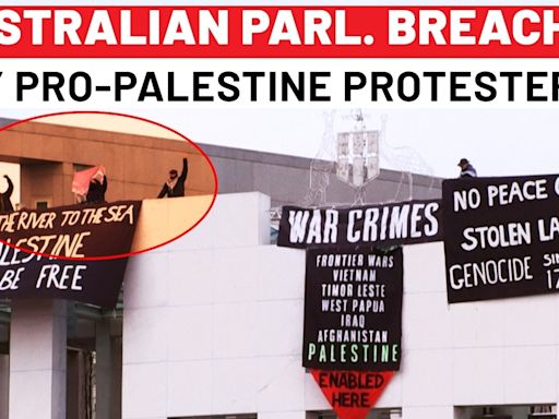 Anti-Israeli Protesters Storm Australian Parliament, Wave Pro-Palestine Banners Amid Gaza War