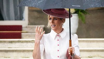 Zara Tindall Came to Garden Party Prepared for Rain with a Surprise Accessory (Hint: It's Not Her Umbrella!)