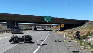 Motorcycles crash after hitting spilled potatoes on I-182, traffic backed up between Pasco and Richland | Fox 11 Tri Cities Fox 41 Yakima
