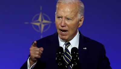 Ukraine will stop Putin, Biden tells NATO in forceful speech