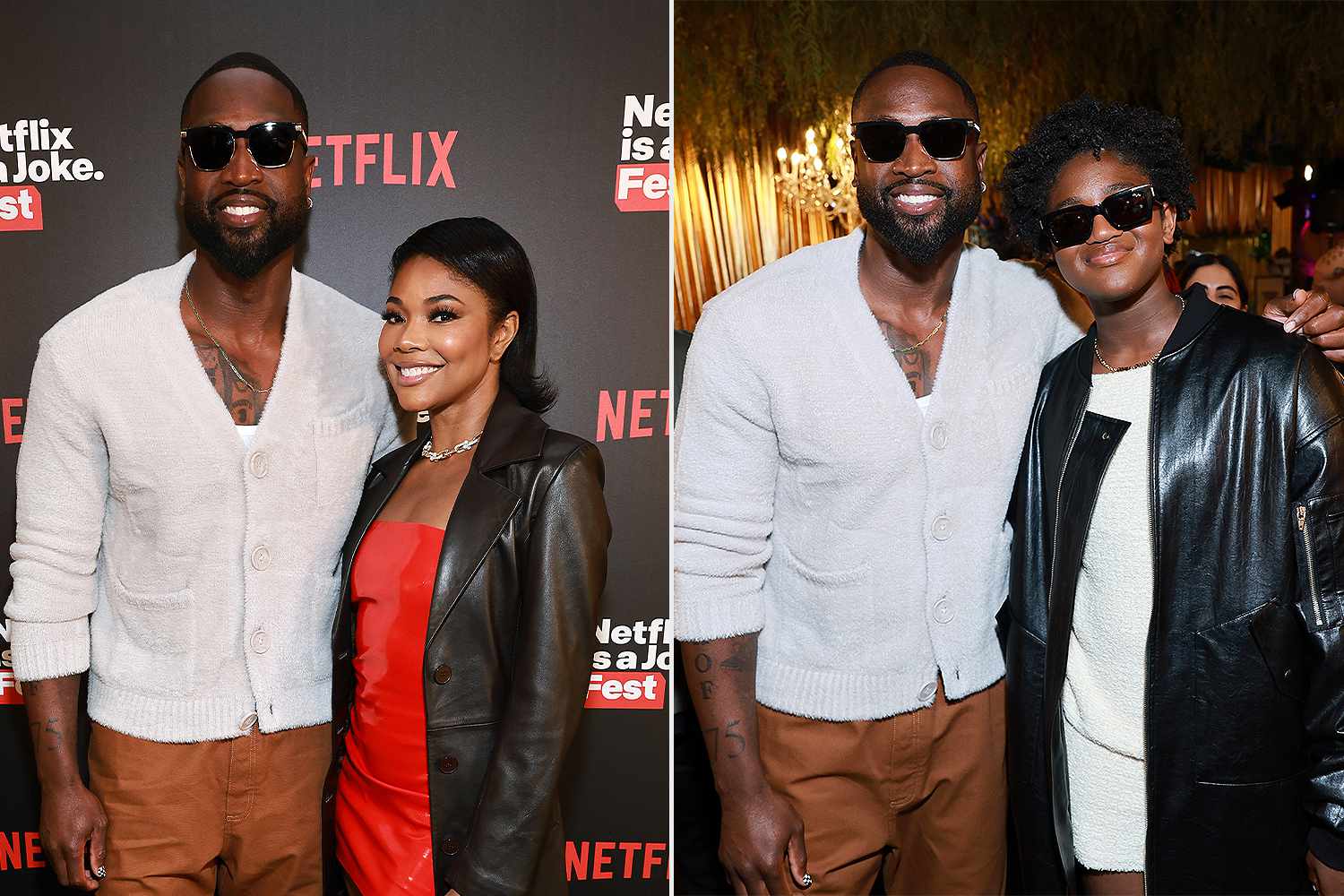 Dwyane Wade Poses for Family Pics with Daughter Zaya and Wife Gabrielle Union at Netflix Event