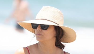 Eva Longoria Brought the Heat in a Fiery Thong Bikini