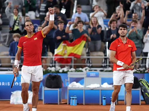 Paris Olympics: Rafael Nadal and Carlos Alcaraz roar to opening doubles victory | Paris Olympics 2024 News - Times of India