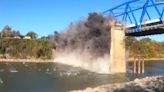 Huge blast rocks camera as 91-year-old bridge demolished in Kentucky