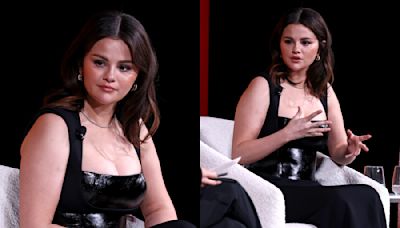 Selena Gomez Plays With Texture in Patent Leather Brandon Maxwell Dress at Time 100 Summit