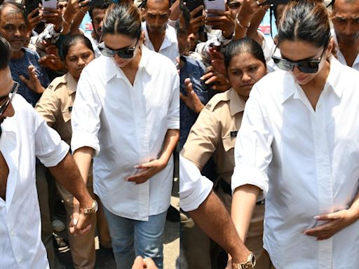 Lok Sabha Elections 2024: Deepika Padukone flaunts baby bump as she reaches polling booth to cast vote with hubby Ranveer Singh
