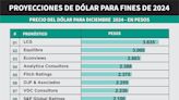 El precio más alto al que podría llegar el dólar este año, según proyecciones de bancos y consultoras