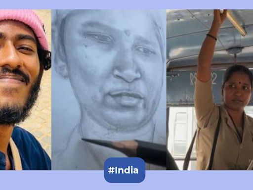 Kerala artist's detailed sketch of female bus conductor goes viral
